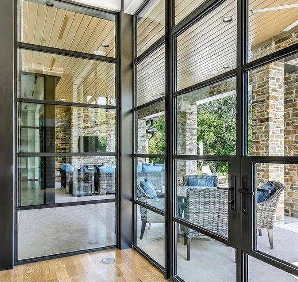 LVDUN Steel grid fineline window escape door  for villa and garden