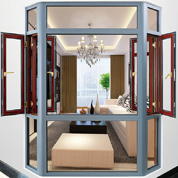 LVDUN New design aluminum alloy bay casement windows with double clear glass