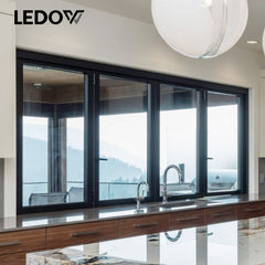 Customized Champagne Color Soundproof Double Glazed Aluminum Alloy Profile Horizontal Sliding Windows Residential