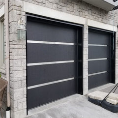 LVDUN Aluminum alloy material frosted glass garage door with pedestrian access door and windows