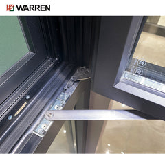 Warren Two Way Open Aluminum Swing Window Hurricane Resistant Modern Black Frame Broken Bridge Inward Opening Casement Windows