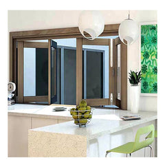 LVDUN Soundproof Thermal Break Aluminum Folding Bi-Folding Glass Sliding Window UPVC Bi-fold Window For Kitchen