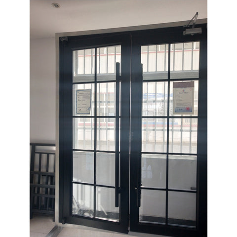 LVDUN Black Metal Frame Unbreakable Fixed And casement Balcony Glass Doors