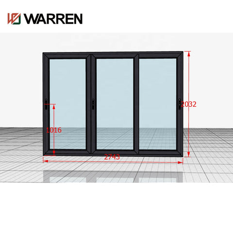 Warren Triple Panel Patio Sliding Doors 108 x 80 9 ft Sliding Glass Door Cost