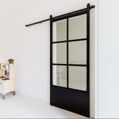 LVDUN High quality Steel sliding barn door interior steel frame sliding door with hardware