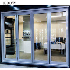 Latest European And American Style Standards Soundproof System Movable Frameless Bi Folding Glass Doors