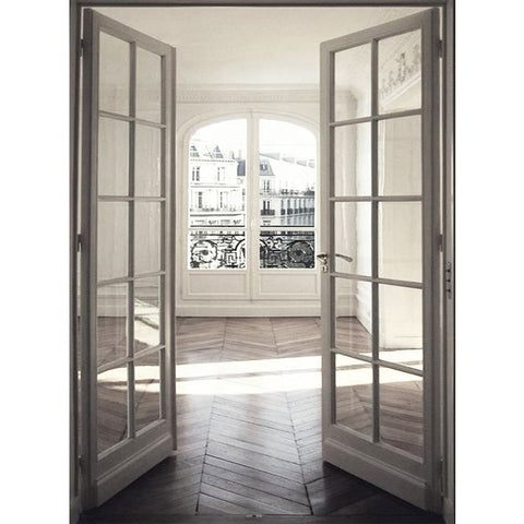 LVDUN Finished Surface Aluminium French doors windows Frosted Glass Bedroom Door For Residential House