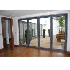 LVDUN Aluminum Patio Exterior Double Glass Sliding Folding Door Transparent  Door Folding