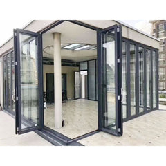 LVDUN bifolding patio glass door aluminum 3 panel sliding door bi-fold 8ft doors