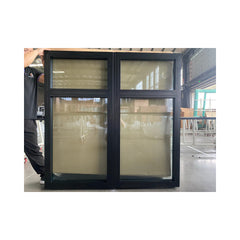 LVDUN Big picture black cheap aluminum frame fixed double pane casement glass window and door
