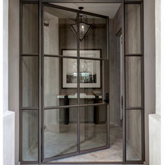 LVDUN Double Glass wrought iron Patio single Door design Lowes Glass Patio Doors entry iron door