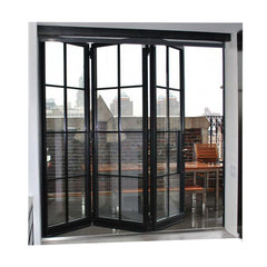 LVDUN Aluminum Patio Balcony Double Glazed Side accordion shower doors door with opening window interior temporary folding door