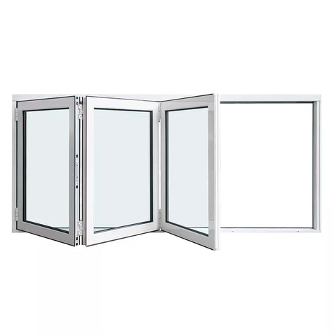 LVDUN Aluminium Tempered Glass Bifolding Windows Horizontal Folding Local Window Aluminium Bifold Window