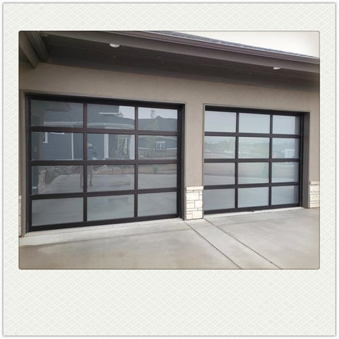 Modern electric automatic glass panel steel material sectional garage door price for sale