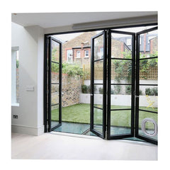 LVDUN Balcony Patio Soft Close Aluminium Folding Glass Garage Door Bi-Fold Door