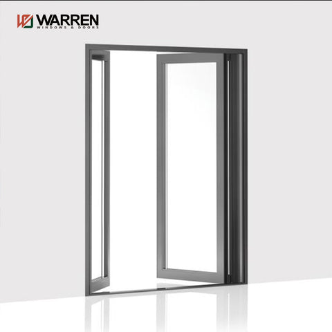 Commercial Aluminum Soundproof Double Glass French Doors Glass Door Asymmetric Design Aluminum Door