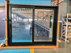 LVDUN custom sound proof aluminium narrow frame profile thermal break double tempered glass entry sliding door
