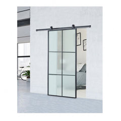 LVDUN Glass shower metal barn door with hardware