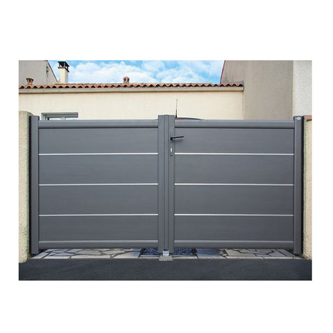 LVDUN Modern Design Motorized Automatic Aluminum Driveway Gate Louver Fence Gate For Home And Garden