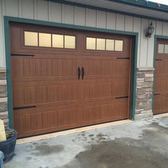 LVDUN Black Anodized Aluminum Frame Tempered Frosted Glass Garage Door