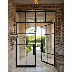 LVDUN Luxury home customized doors, thermal steel modern doors, wrought iron window grills