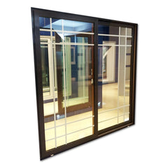 LVDUN New Design Aluminium Frame tempered glass sliding window With Grill