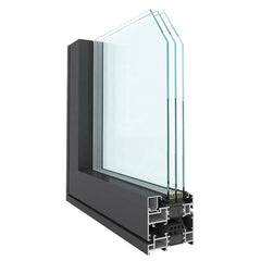 LVDUN Narrow frame windows grey with safety tempered glazing thermal break aluminium tilt and turn windows