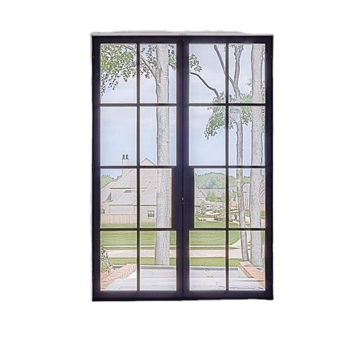 Popular in Australia iron glass windows and doors Kitchen balcony steel frame glass french door