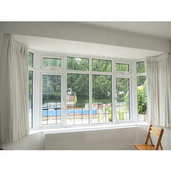 LVDUN Home Used Balcony Decoration White Corner Glass Window Tilt Turn Bay Aluminium Window