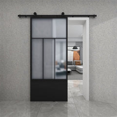 Modern luxury multi sliding tempered glass barn door for bathroom