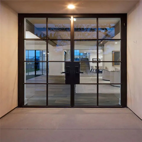 LVDUN European Standard Simple Design Double Panels Casement Swing Style Glass Door