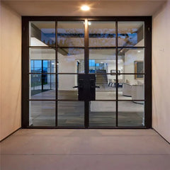 LVDUN European Standard Simple Design Double Panels Casement Swing Style Glass Door