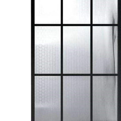 Hot sale in Australia iron frosted glass door with grill design interior matte black french steel door