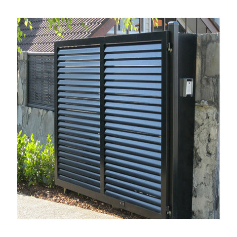 LVDUN Automatic System Modern Aluminum Gate Destign Retractable Sliding Louver Gate For Villa Garden And Backyard