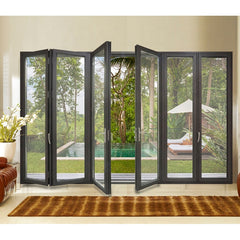 LVDUN soundproof aluminum glass folding/ bifold door price