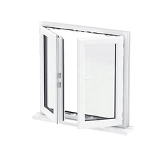 LVDUN White Color Double Glass Vinyl Pvc Casement Windows For Home Building