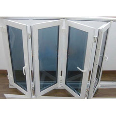 LVDUN Factory Price Double Tempered Glass UPVC Folding Windows