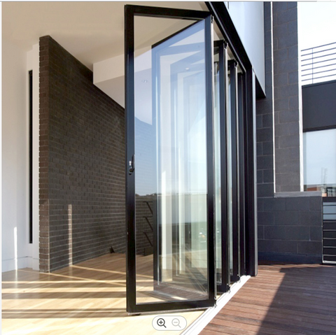 LVDUN Factory Fancy External Aluminium Frame Double Glazed Tempered Glass Exterior Folding Patio Doors