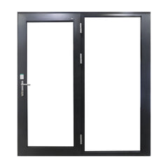 LVDUN  aluminium entry door with low threshold with German hardware  and frosted glass single doors