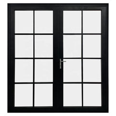 LVDUN  aluminium entry door with low threshold with German hardware  and frosted glass single doors