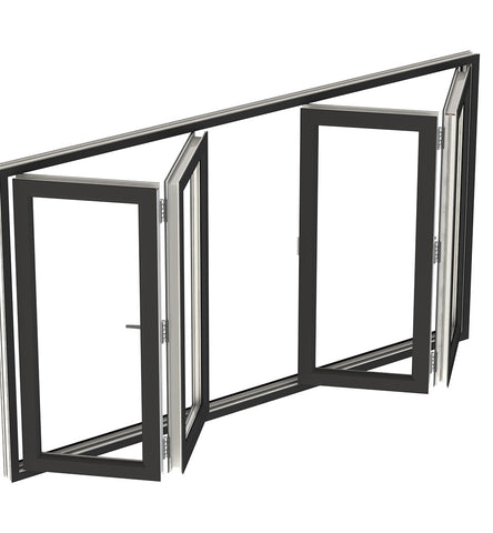 LVDUN Soundproof Aluminum Folding Glass Stack Bifold Door For House