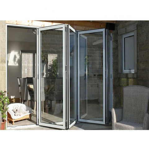 LVDUN Accordion Partition Exterior Glass Sliding Folding Aluminum Storefront Stacking Door