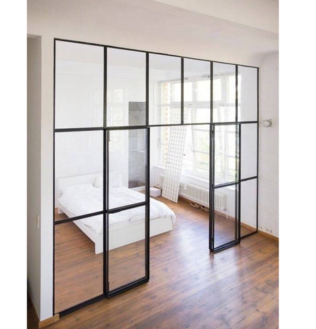 Retro steel partition steel and tempered glass windows galvanized steel profile for windows and door