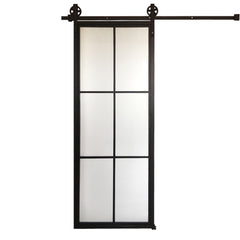 LVDUN Hot sale Steel sliding barn door wrought iron frame sliding door with track