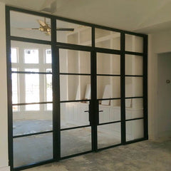LVDUN Tempered clear glass wrought iron entry single door