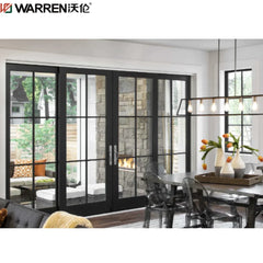 Warren 24 Inch Exterior Door French Exterior Aluminum Doors Black Modern Front Door Glass Patio