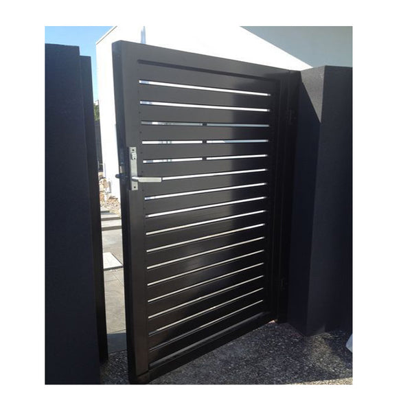 LVDUN Powder Coated Entrance Aluminum Walkway Gate Aluminum Slat Fencing Gate