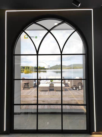 LVDUN Narrow frame white window with glass double and triple glazing grey handle  thermal break aluminium tilt and turn windows