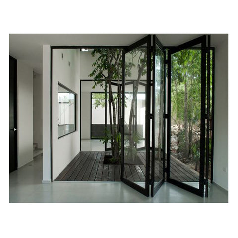 LVDUN aluminium frame folding door folding glass aluminum folding door and window polycarbonate folding door