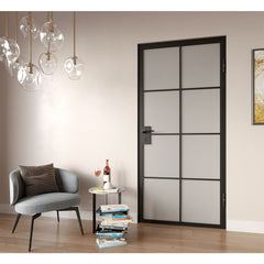 LVDUN Single Casement Black Steel And Glass Door